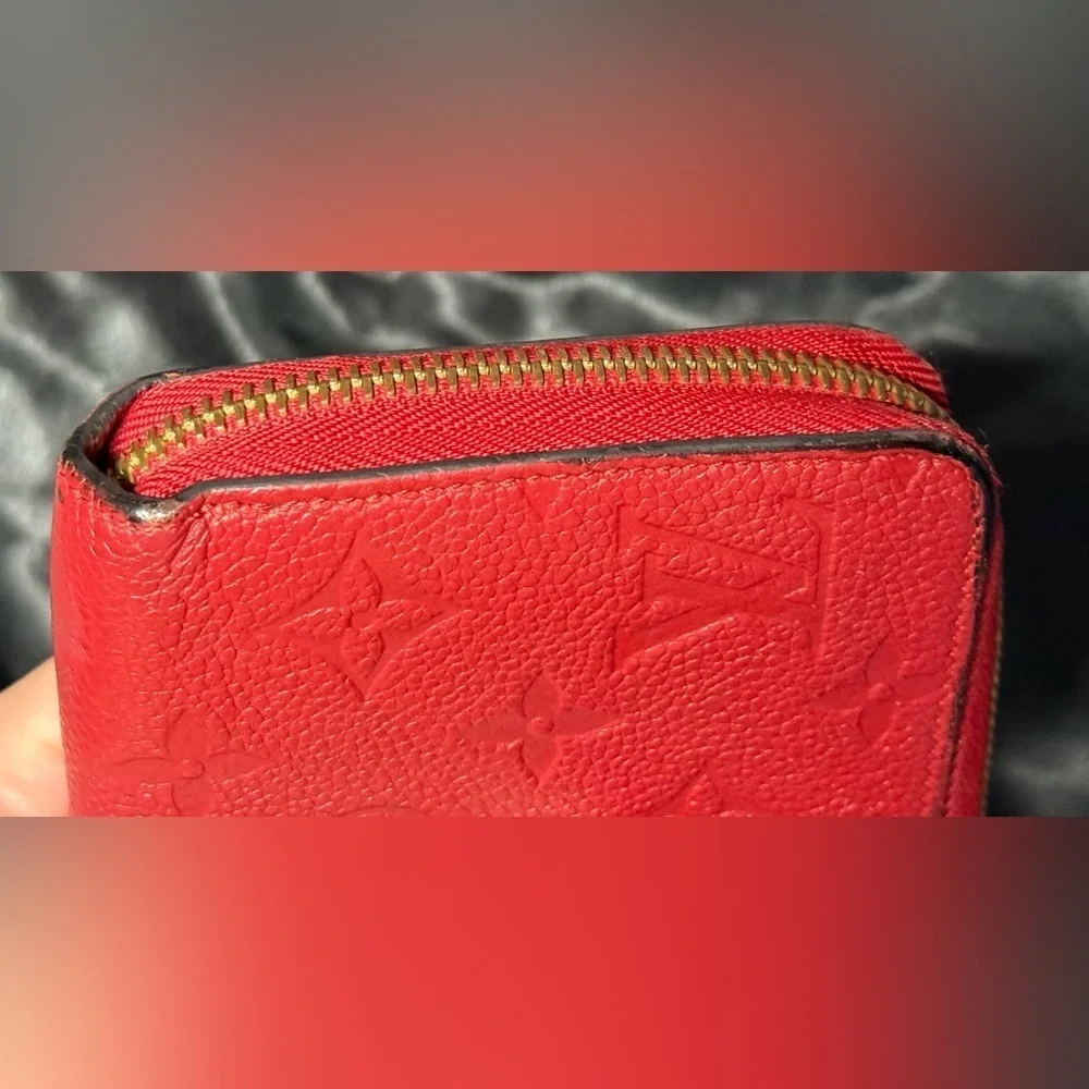 Louis Vuitton red Empreinte monogram zippy wallet